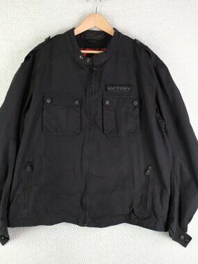 Victory Motorcycle Jacket Mens 4Xl Black Synthetic Full Zip Adjustable Shell